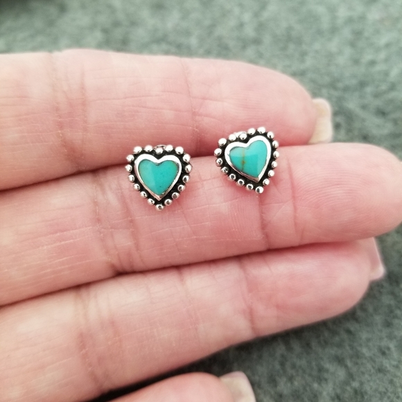 925sterling turquoise studs Jewelry 925 Sterling Turquoise Heart